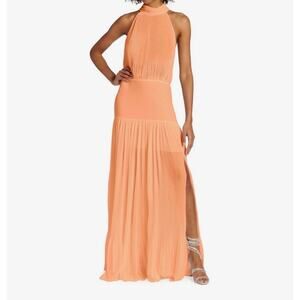 Veronica Beard Lilliana Pleated Halter Gown - Pink Maxi Dress - NWT - Size 8